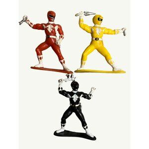 Vintage Power Rangers Action Figures - Red Yellow & Black Rangers - Classic 90s